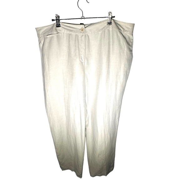 Eileen Fisher Women's Ivory  Linen Silk Trousers Size XL - Picture 6 of 10